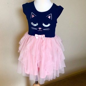 2 Cat dresses with tulle skirt size 5